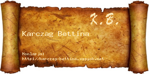 Karczag Bettina névjegykártya