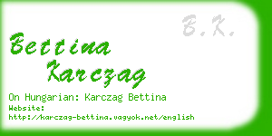 bettina karczag business card